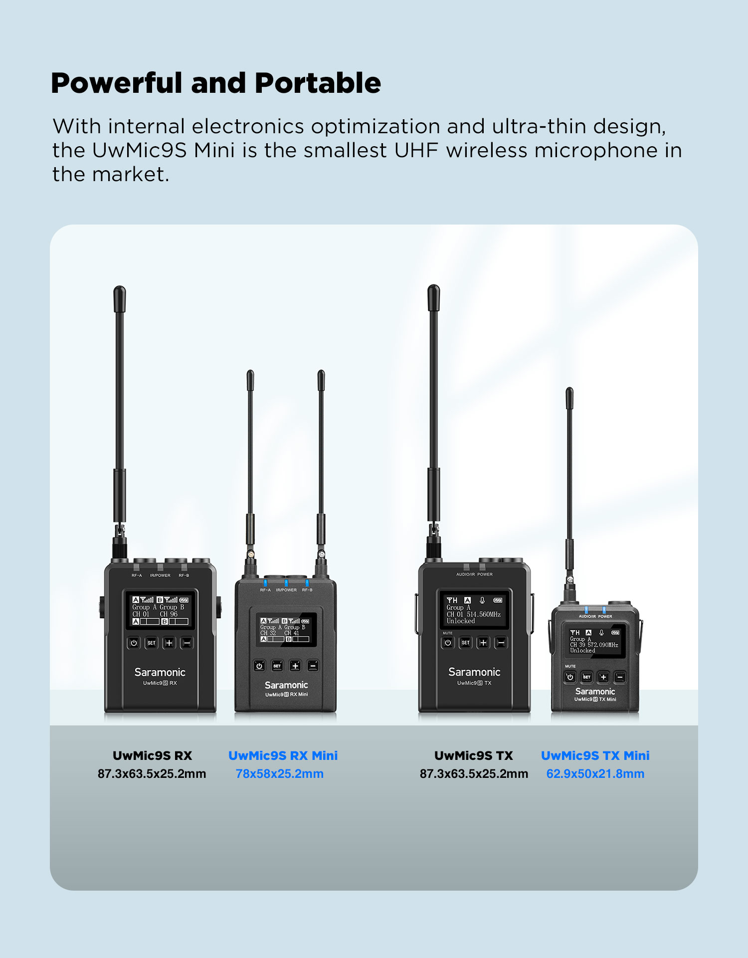 UwMic9S mini UHF wireless microphone system 