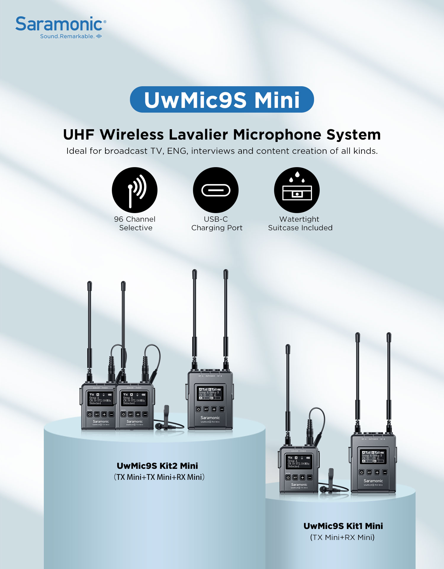 UwMic9S mini UHF wireless microphone system 